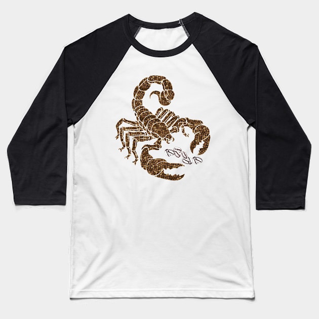 Scorpio Coffee Baseball T-Shirt by sonnycosmics